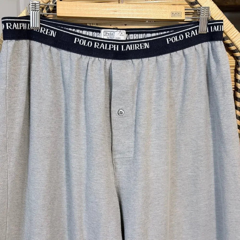 Vintage mens polo Ralph Lauren 100% cotton gray lounge sweatpants XL Israel made